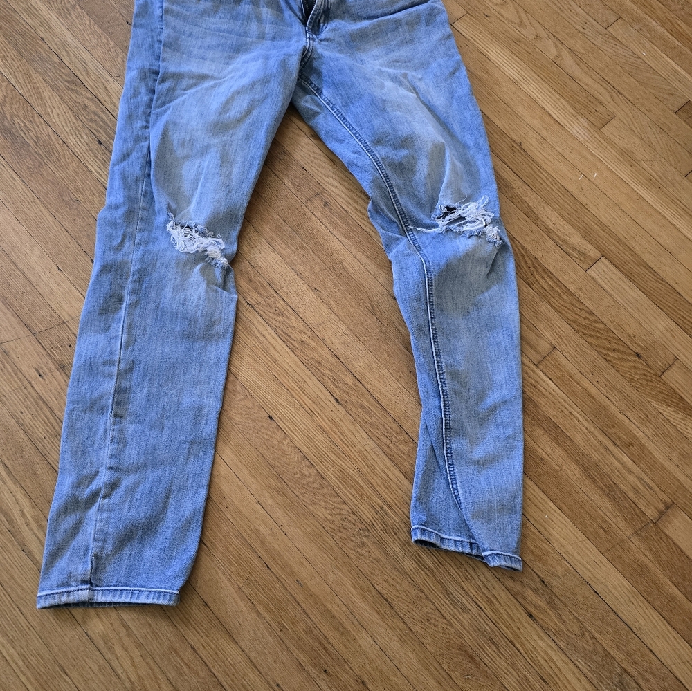 Hot Topic Sky Blue Ripped Skinny Jeans